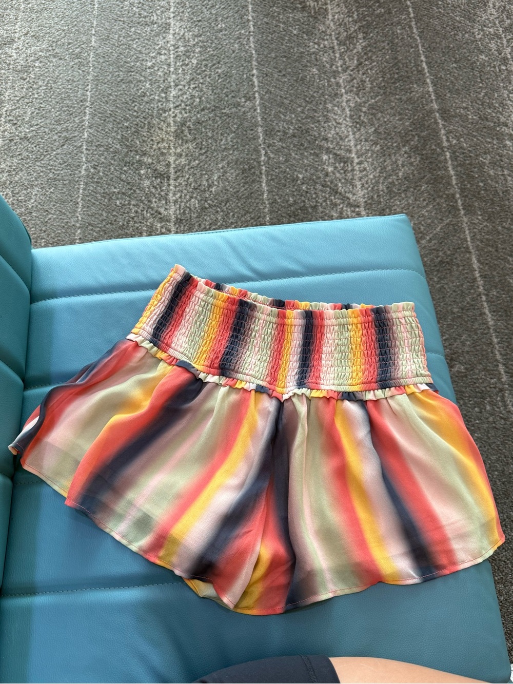 H&M Multicolor Striped Smocked Waist Shorts